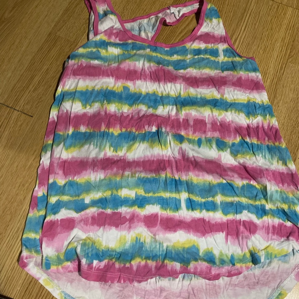 Secret Treasures Pink and Green Sleeveless Tank Top